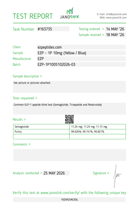 EZP-1P 10mg &ndash; (10 vials/Kit) COA