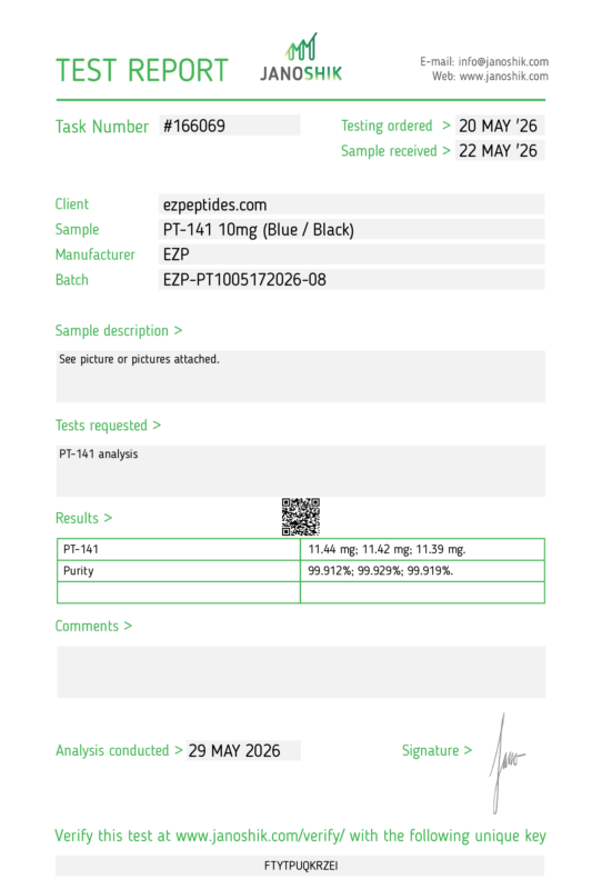 PT-141 10mg COA