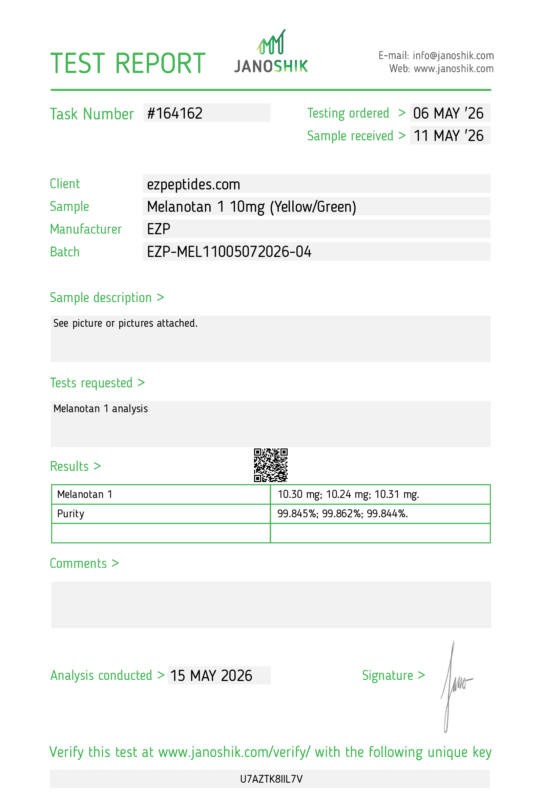 Melanotan I 10mg COA
