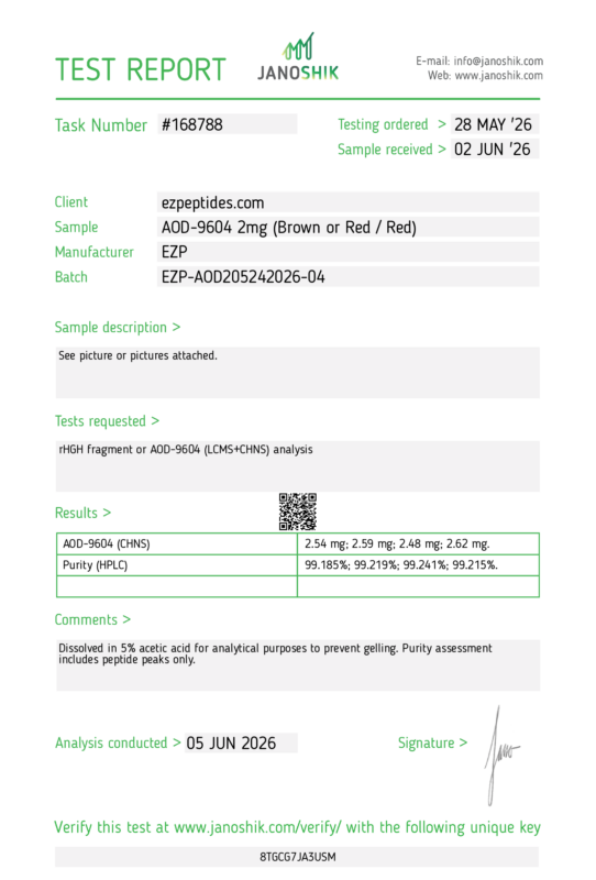 AOD-9604 2MG COA
