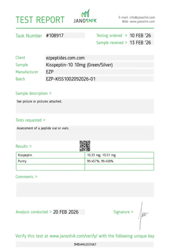Kisspeptin 10MG COA