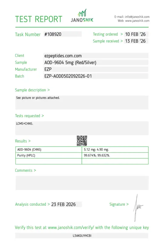 AOD-9604 5MG COA